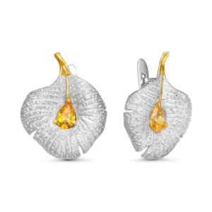 Серьги Fiore из серебра 925 с фианитами