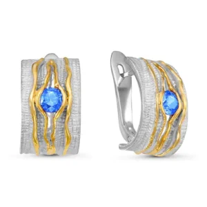 Серьги Flow из серебра 925 с фианитами