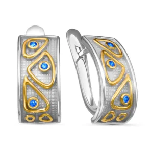 Серьги из серебра 925 с фианитами