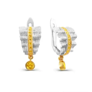 Серьги Fan из серебра 925 с фианитами