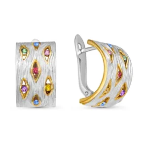 Серьги из серебра 925 с фианитами