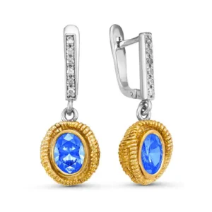 Серьги Rope из серебра 925 с фианитами