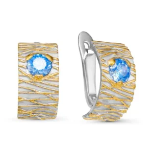 Серьги Action из серебра 925 с фианитами