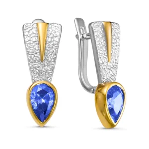 Серьги Sheet из серебра 925 с фианитами