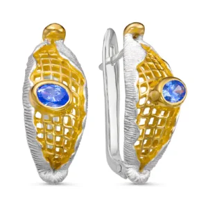 Серьги Lattice из серебра 925 с фианитами