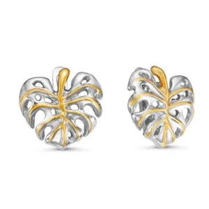 Серьги Monstera из серебра 925