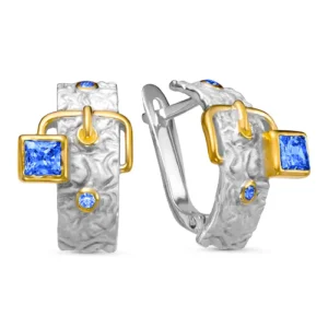 Серьги Belt из серебра 925 с фианитами