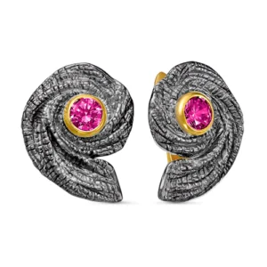 Серьги из серебра Swirl 925 с фианитами