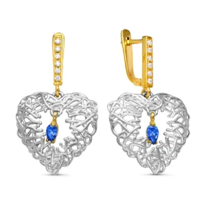 Серьги Amour из серебра 925 с фианитами