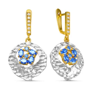 Серьги Floe из серебра 925 с фианитами