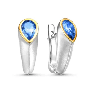 Серьги Drop из серебра 925 с фианитами