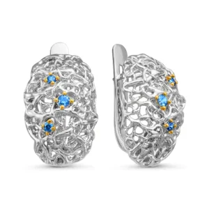 Серьги Future из серебра 925 с фианитами