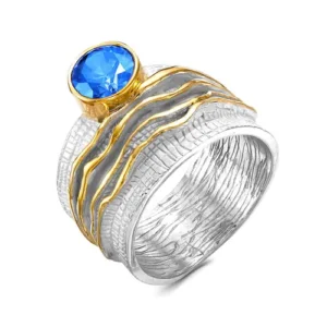 Кольцо Flow из серебра 925 с фианитами