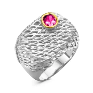 Кольцо Plex из серебра 925 с фианитами