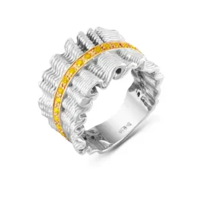 Кольцо Fan из серебра 925 с фианитами