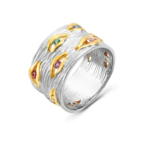 Кольцо из серебра 925 с фианитами