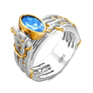 Серьги Woven из серебра 925 с фианитами