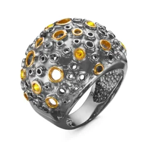 Кольцо De luna из серебра 925 с фианитами