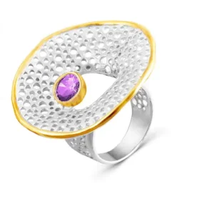 Кольцо Leaky из серебра 925 с фианитами