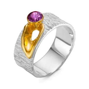 Кольцо Golden Ear из серебра 925 с фианитами