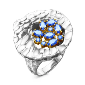 Кольцо Floe из серебра 925 с фианитами