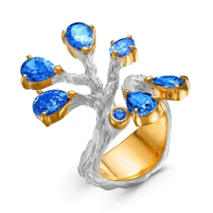 Кольцо Branch из серебра 925 с фианитами