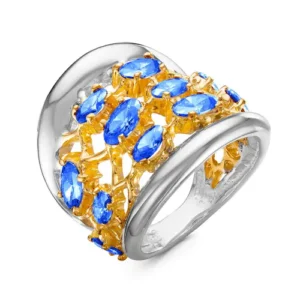 Кольцо из серебра 925 с фианитами