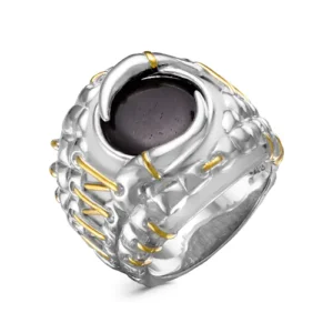 Кольцо Strange из серебра 925  со вставкой из Эбенового дерева