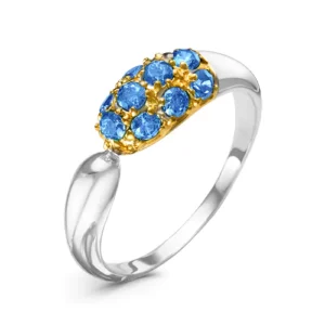 Кольцо Half из серебра 925 с фианитами