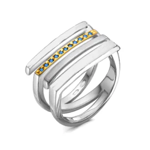 Кольцо из серебра 925 с фианитами